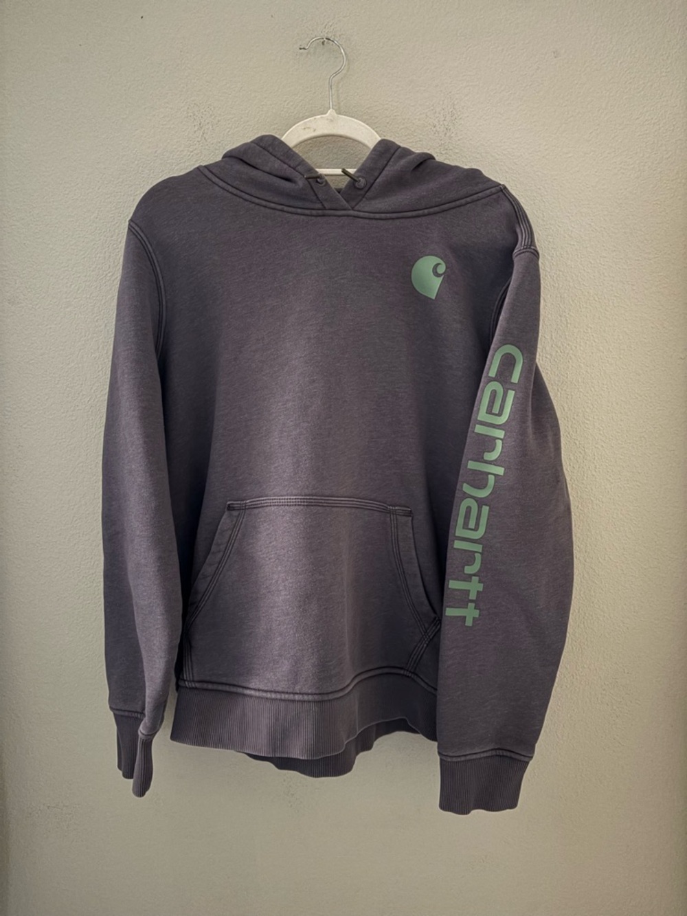 Carhartt Youth Graphic Sleeve Pullover Hoodie Relaxed Fit Size 16/18